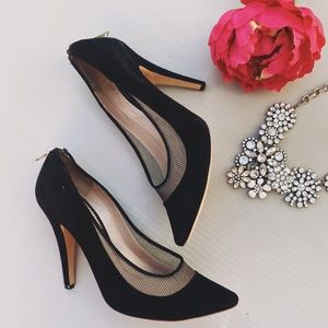 Chloe Black Mesh High Heels size 8